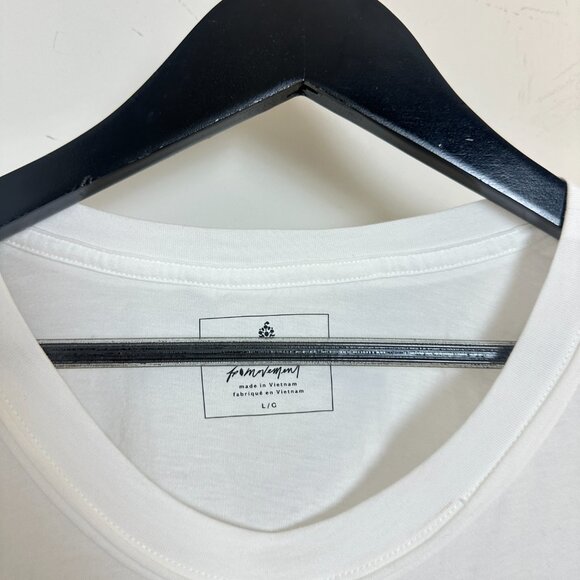 FREE PEOPLE Movement Inspire Cotton Graphic T-Shirt in White/ Peach Size Large - Picture 5 of 7